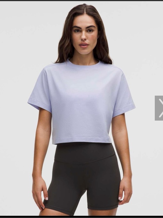 lululemon athletica Tops - Lululemon All Yours Cropped T-Shirt, Size Medium, Serene Blue